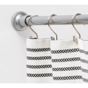 Dual Mount Chrome Finish Cast Finial End Shower Curtain Rod 46" to 72" Lengths